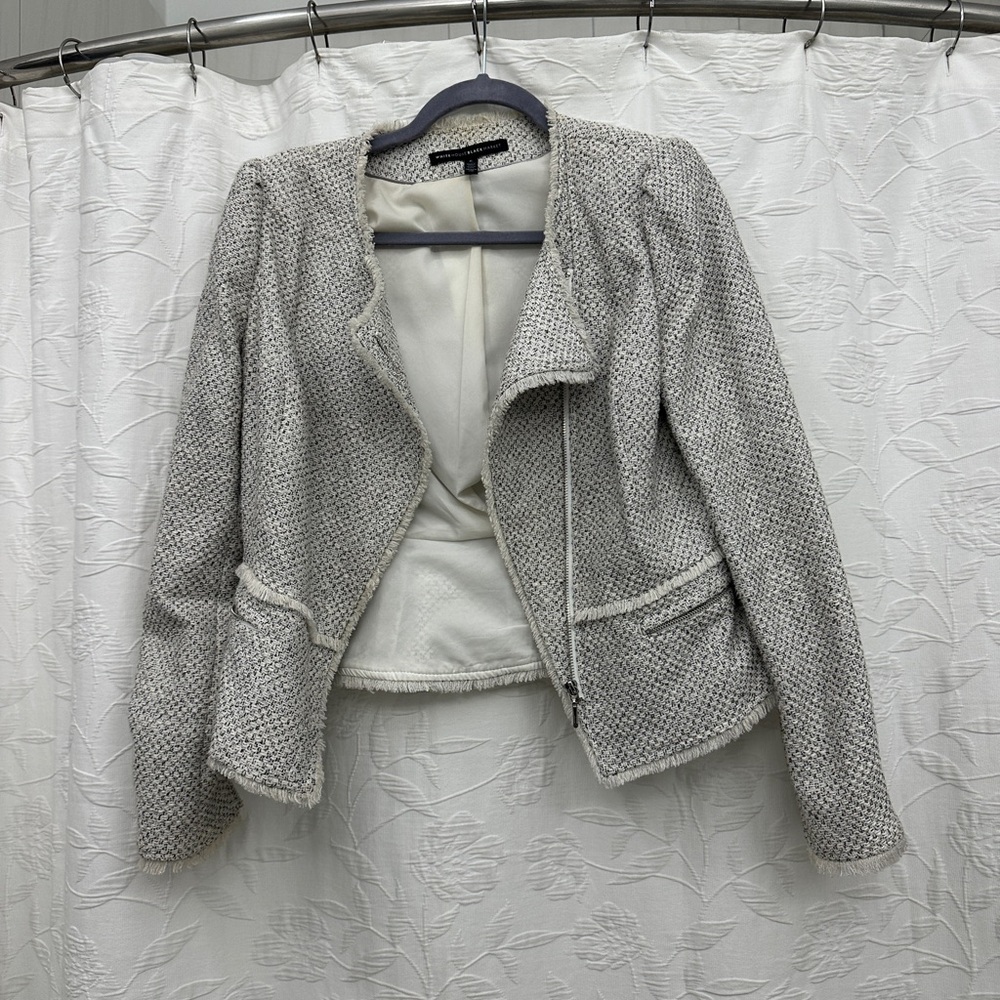White House Black Market Light Gray Tweed Blazer